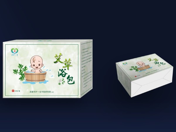 艾草浴包卡盒-保健品包裝定制