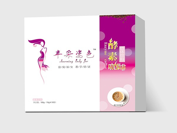 豐采姿色酵素咖啡卡盒-食品包裝定制