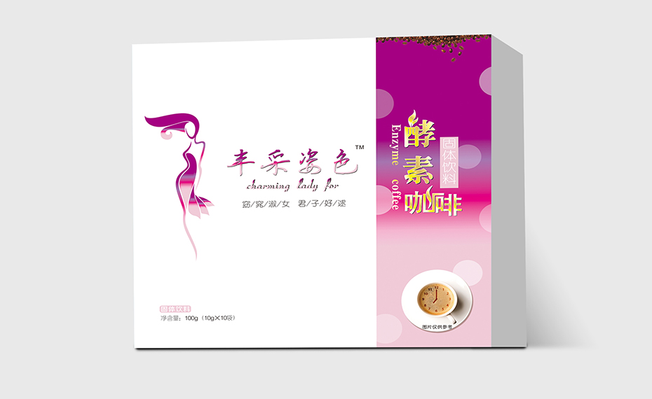 豐采姿色酵素咖啡包裝盒
